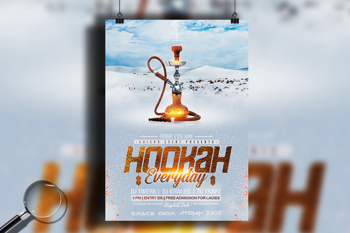 Hookah Everyday | 6 Flyer Designs, a Flyer Template by GIGA-TEMPLATE (Photo 6 of 13)