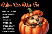 Watercolor Autumn Cute Beaver, an Illustration by CreationArt (Thumbnail 8 of 9)