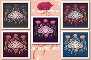 Moths 2, graphics & seamless pattern, a Pattern Graphic by Blue Lela Design (Thumbnail 2 of 5)