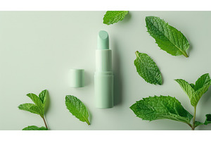 Mint green lipstick with fresh, a Beauty & Fashion Photo by piter.goskov