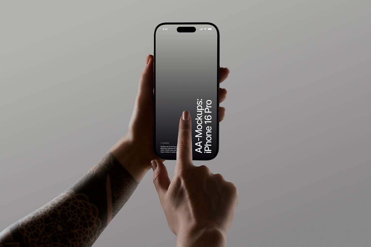 AA-Mockups: iPhone 16 Pro, an iPhone Mockup by ls.graphics (Photo 7 of 10)