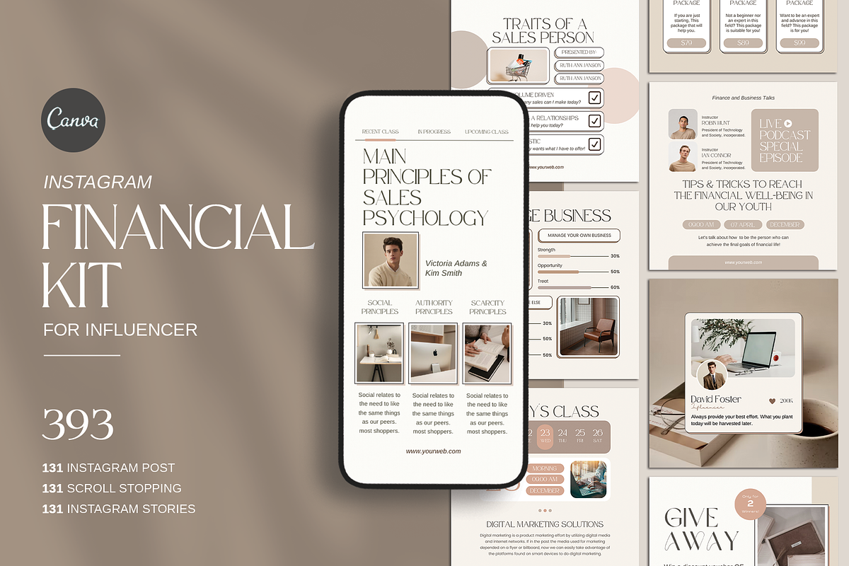 Instagram Financial Kit Influencer, a Social Media Template by Analogi Studio (Photo 1 of 15)