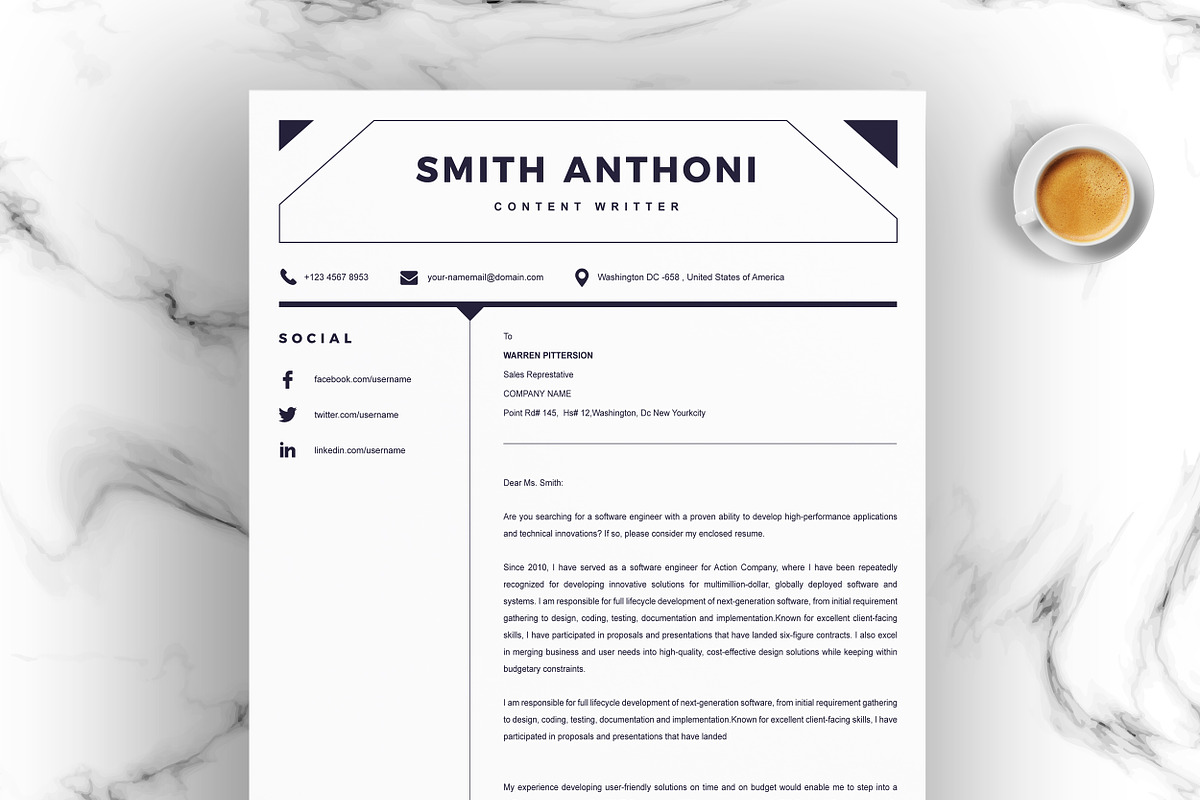 Simple Clean Word Resume Template, a Resume Template by ResumeInventor