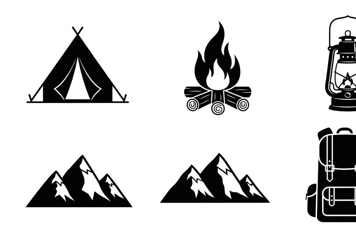 Camping Adventure Silhouette Icon, an Illustration by Artivon (Photo 37 of 51)