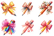 Colorful Coquette Pencil School Clip, an Illustration by DreamArtGraphic (Thumbnail 2 of 5)