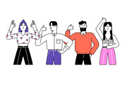 People gesture ok, show thumb up set, a Person Illustration by PaperTrident (Thumbnail 3 of 13)