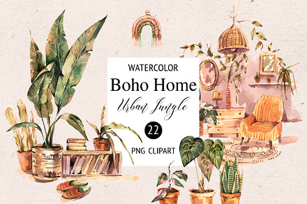 Watercolor Urban Jungle Decor