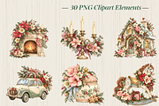 Whimsical Cottage Christmas Cliparts, a Decorative Illustration by Ink Gallery (Thumbnail 2 of 7)