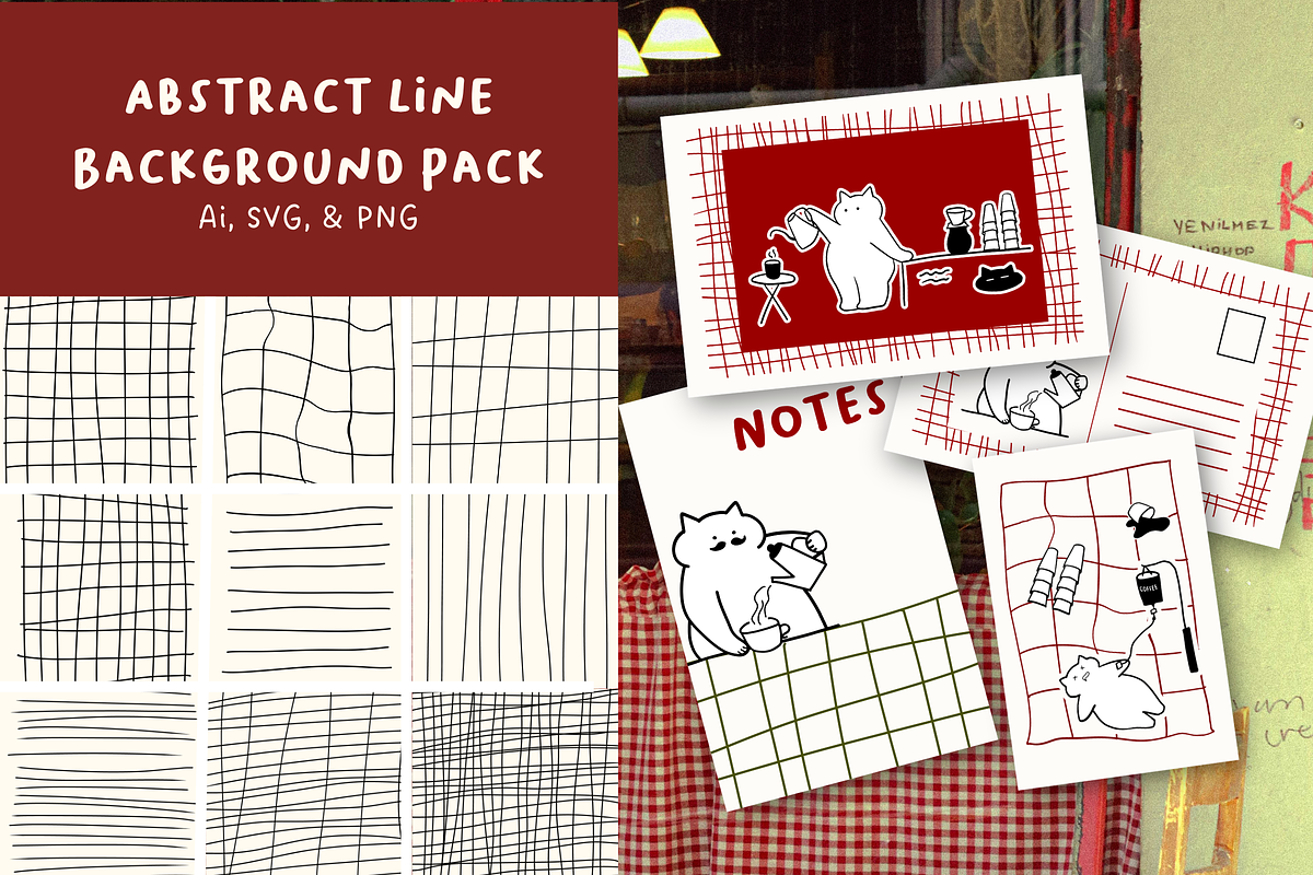 9 Abstract Line Background Pack, a Background Graphic by The Journey Atelier (Photo 1 of 10)