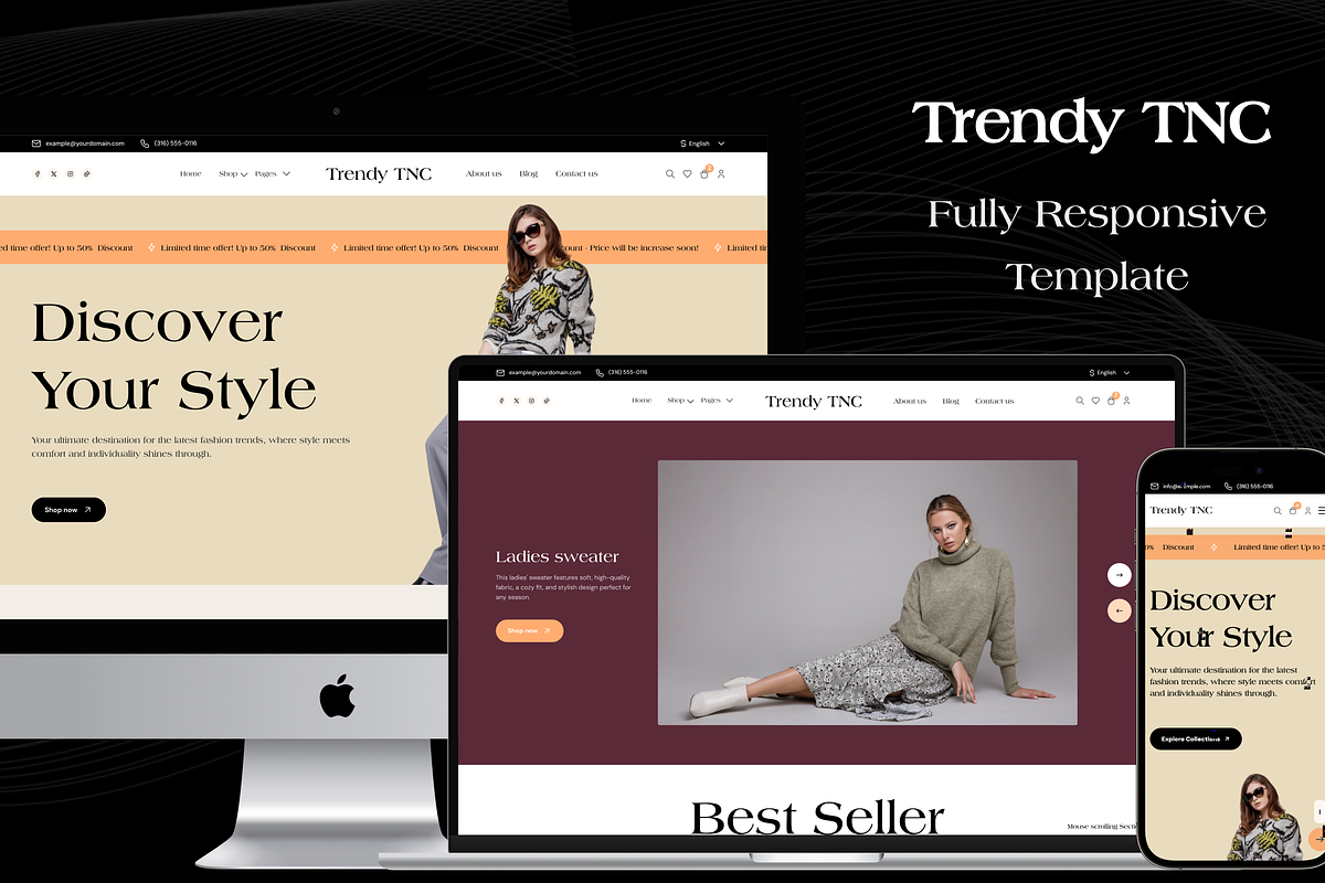 Trendy TNC, Fashion Website Template, a HTML Template by TNCFlow (Photo 2 of 5)