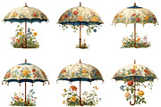 Floral Umbrella Clipart, an Illustration by CraftArtStudio (Thumbnail 6 of 6)