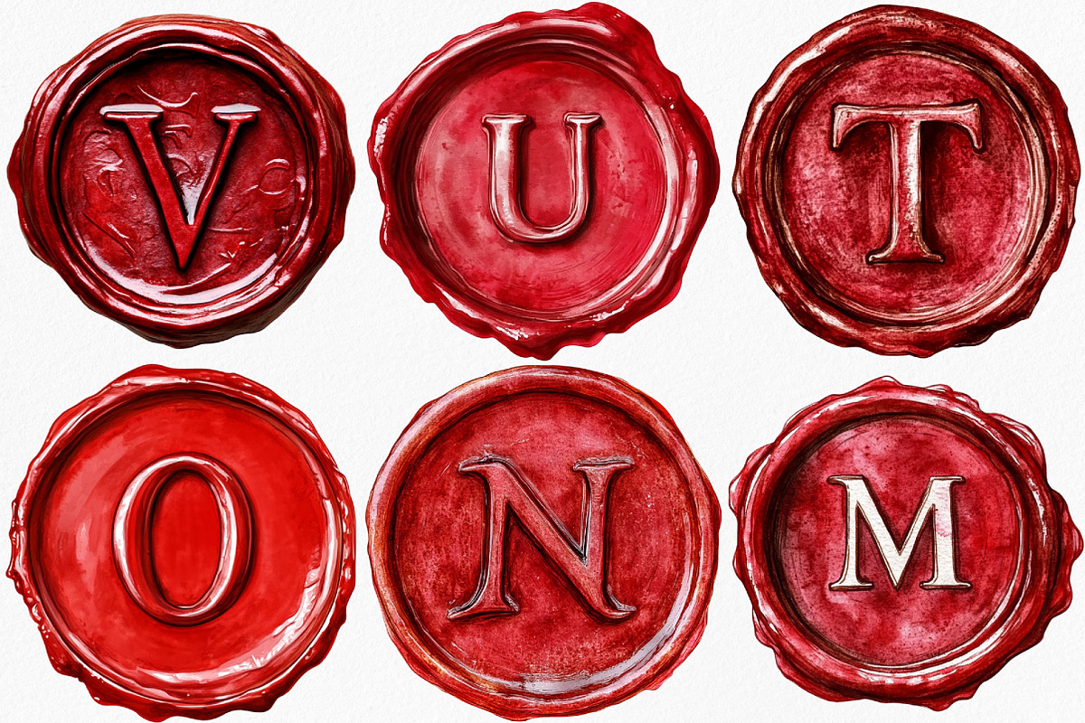 Red Wax Letter Stamp Clipart, an Illustration by Canvas Craft (Photo 2 of 9)