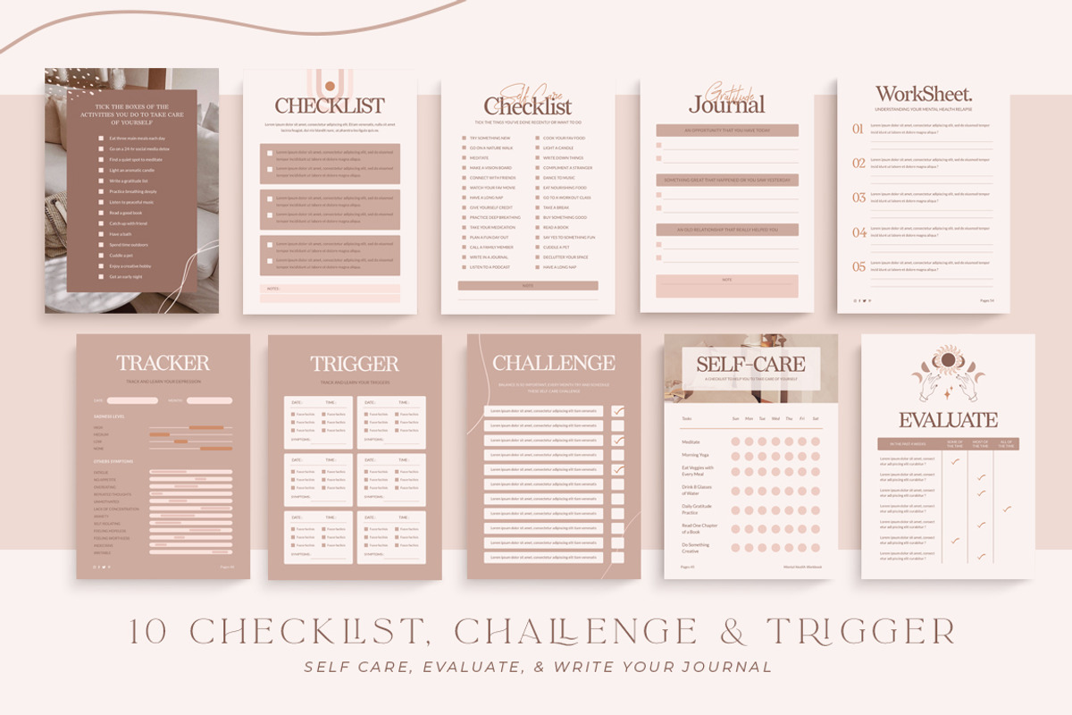 Wellness Workbook Creator | CANVA PS, a Magazine Template by Eviory (Photo 23 of 45)