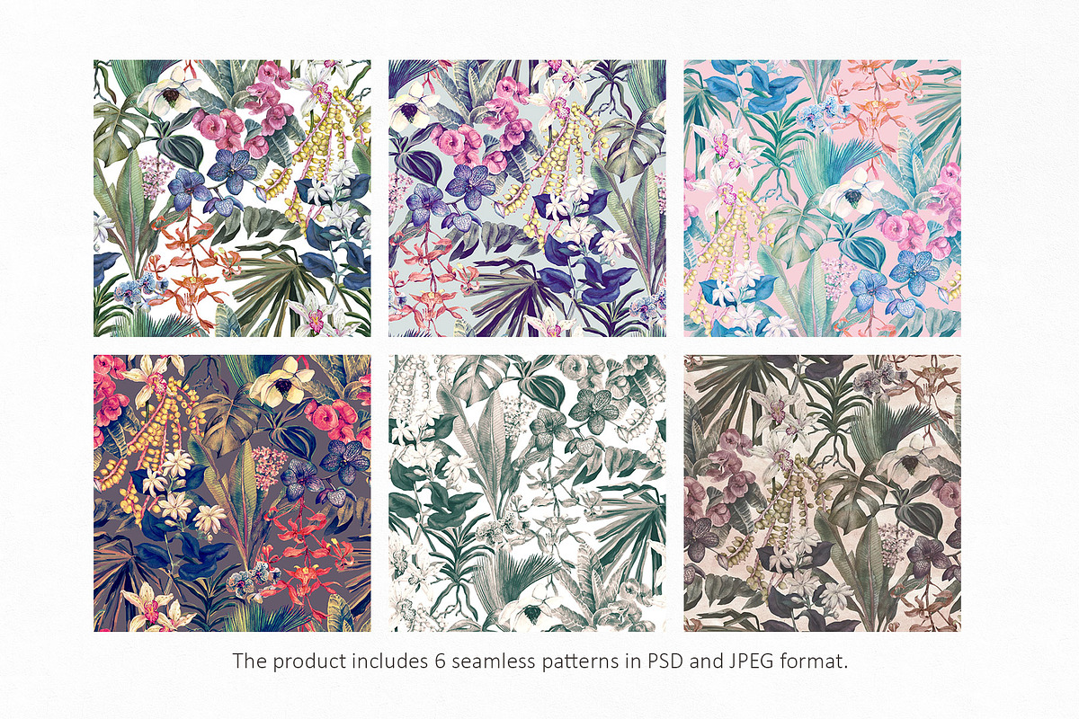 Floria. Tropical pattern, a Pattern Graphic by emeraldthue (Photo 3 of 7)