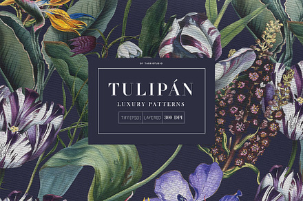 Tulipán, luxury Pattern Designs, a Pattern Graphic by Pink Linen