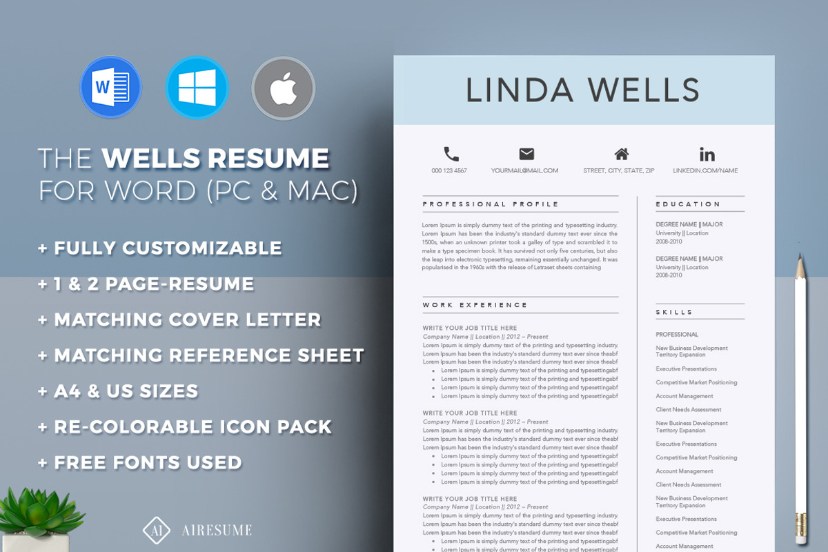 Resume/CV Template, a Resume Template by A1RESUME (Photo 2 of 6)