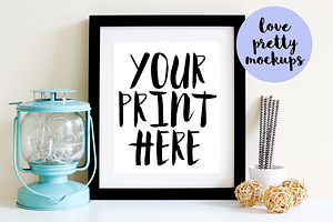 8X10 BLACK FRAME PORTRAIT MOCKUP
