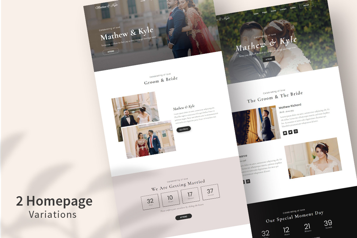 Wedding Wordpres Theme Elementor Kit, a WordPress Template by Vultype Co. (Photo 2 of 6)