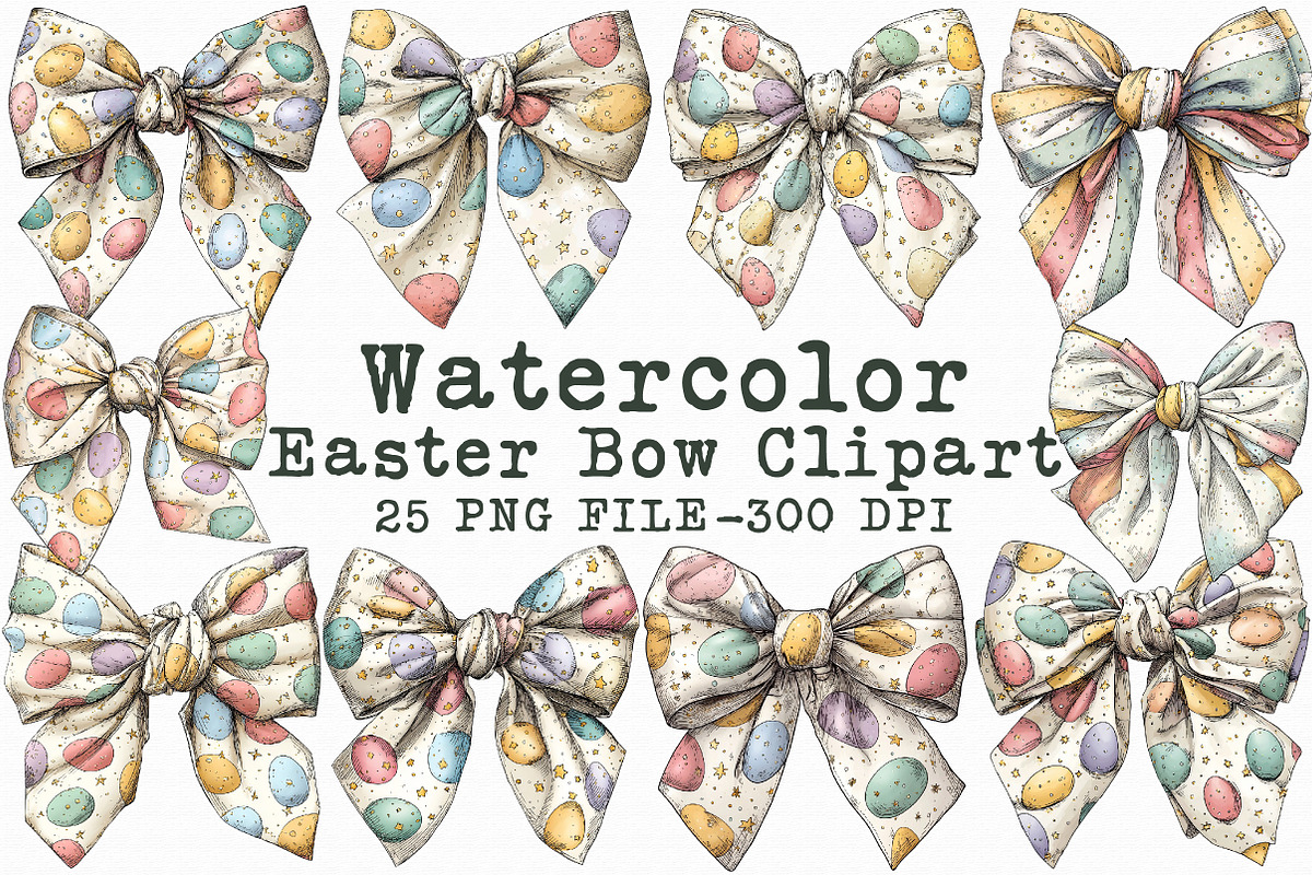 Easter Bow Clipart Bundle, an Illustration by Libby Wishes (Photo 1 of 7)