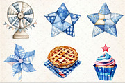 Patchwork Blue Patriotic  Clipart, an Illustration by Rose Art (Thumbnail 3 of 7)