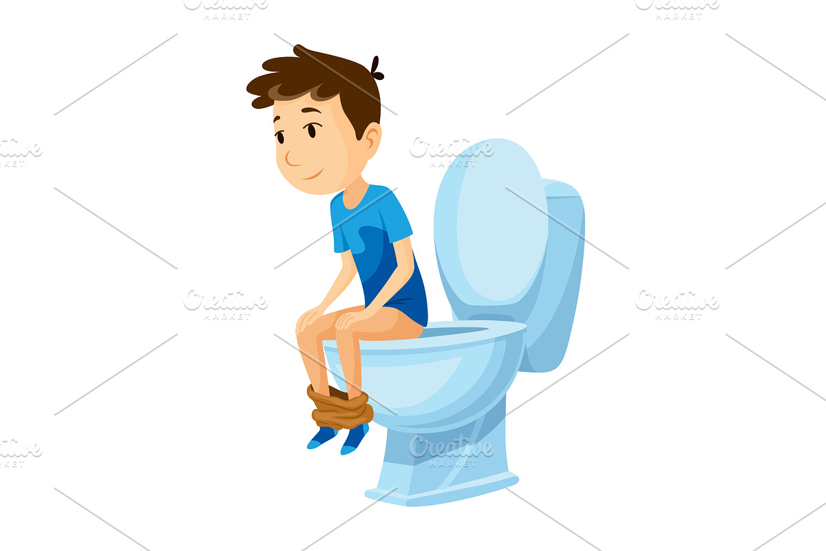 Kid use bathroom icon set. Baby boy, an Object Illustration by the8monkey