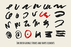 Vector set of brush strokes.