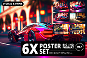 Supercar in the City Illustration, a Wallpaper Graphic by Other Side Art (Thumbnail 1 of 8)
