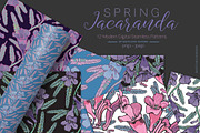 Spring Jacaranda Seamless Patterns, a Pattern Graphic by Sketchbook Designs (Thumbnail 2 of 9)