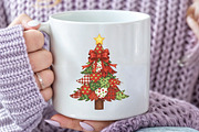 Retro Patchwork Christmas Tree PNG, an Illustration by CraftArtStudio (Thumbnail 3 of 4)