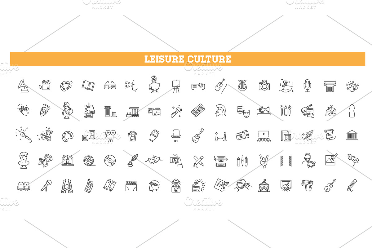 Art and Сulture line icons, an Outline Icon by Tettygreen (Photo 1 of 3)