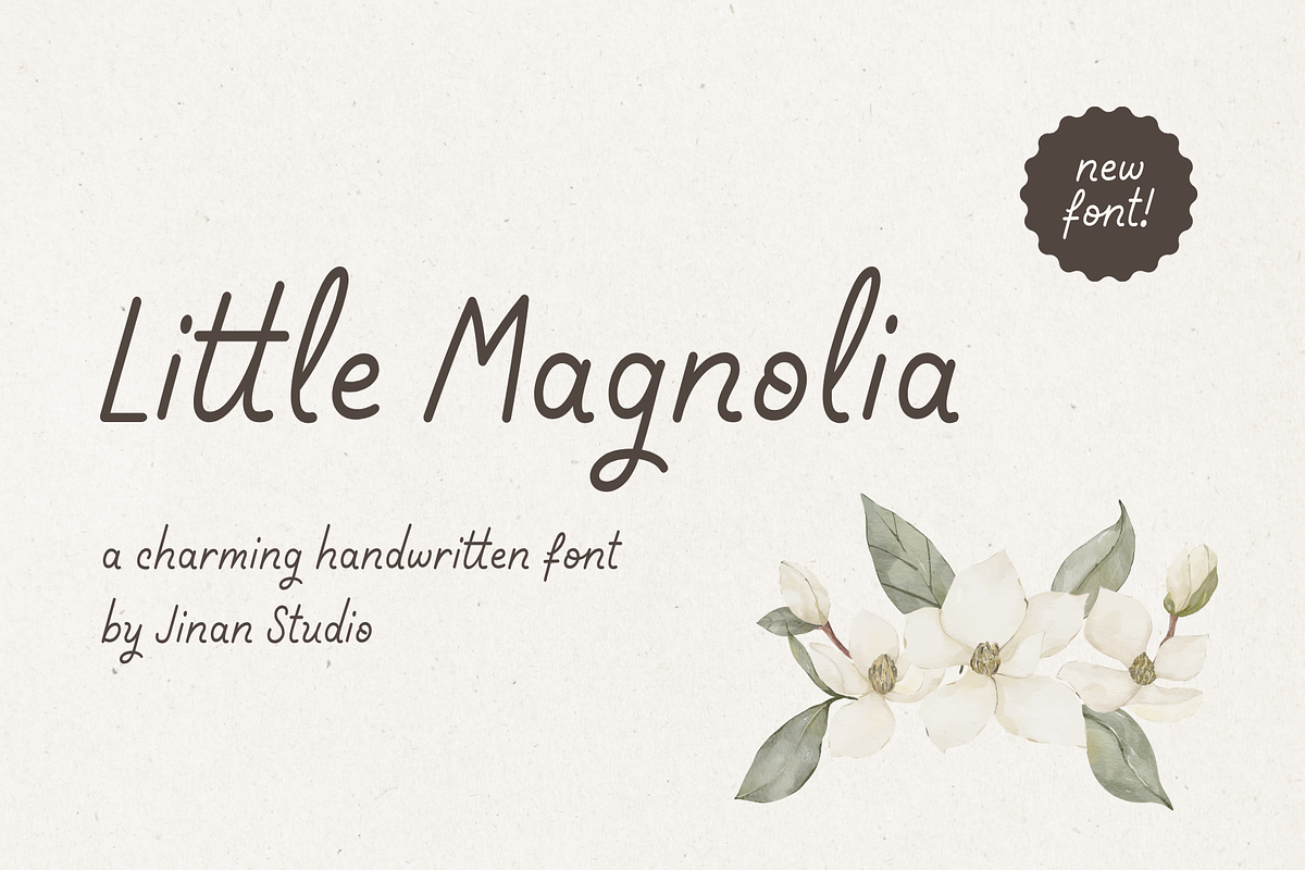 Little Magnolia - A Handwritten Font, a Handwritten Font by Ainun Jinan (Photo 1 of 9)