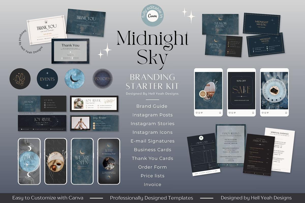 Midnight Sky Branding Starter Kit, a Branding & Logo Template by Hell Yeah Designs (Photo 1 of 16)