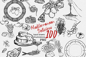 Mediterranean Delicious Food, a Graphic by HabitusDesigns