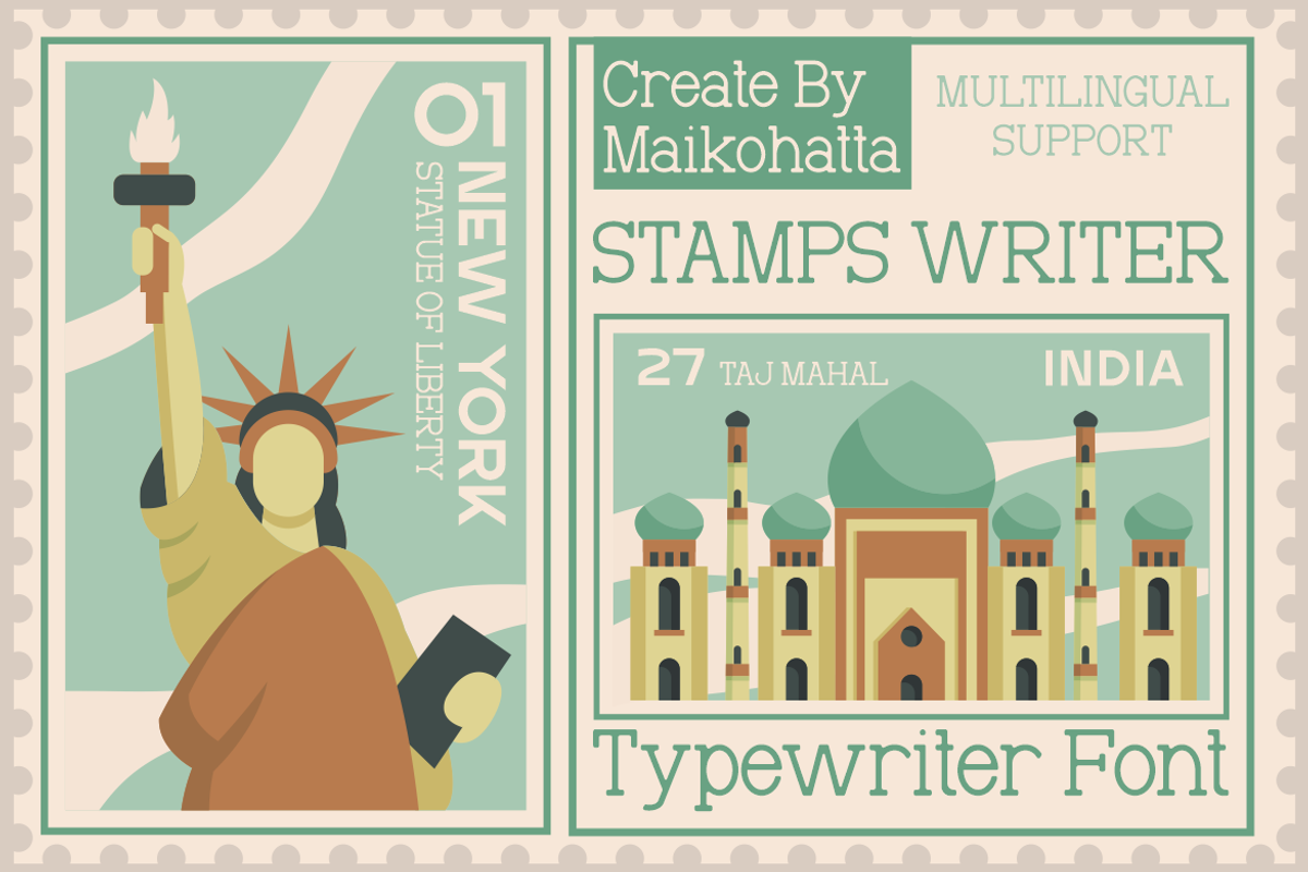 Stamps Writer - Typewriter Font, a Handwritten Font by MaikoHatta (Photo 1 of 8)