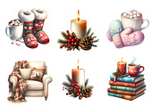 Cozy Christmas Afternoon Clipart, an Illustration by Designworld (Thumbnail 2 of 5)