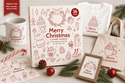 Merry Christmas Cozy Clipart, a Seasonal Illustration by Design House (Thumbnail 3 of 3)