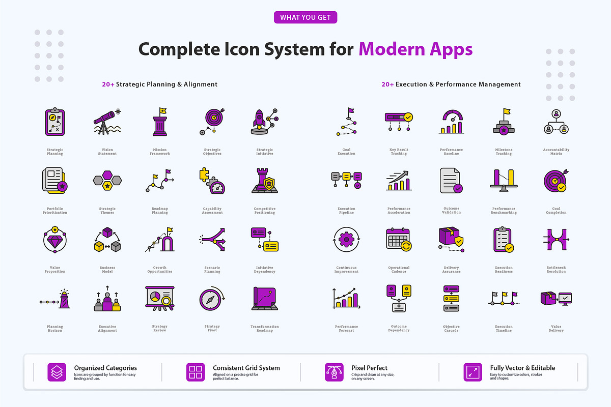 Strategic Management Icons, an Outline Icon by vexper (Photo 2 of 7)