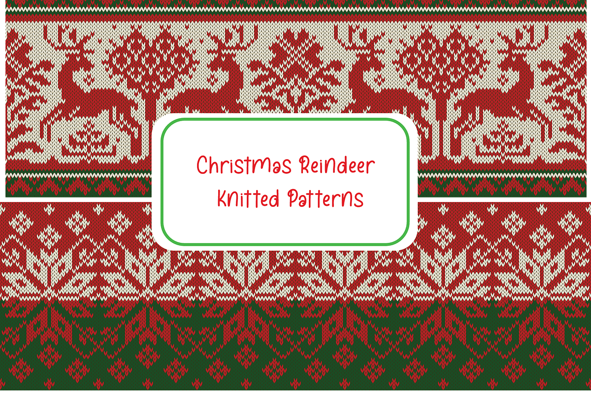 Cozy Christmas Reindeer Patterns, a Decorative Illustration by Design House (Photo 1 of 3)
