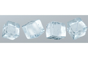 Crystal transparent ice cubes, a Food Illustration by art PVP - market