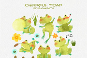 Cheerful Toad, Frog clipart, an Animal Illustration by LukaJreym (Thumbnail 9 of 10)