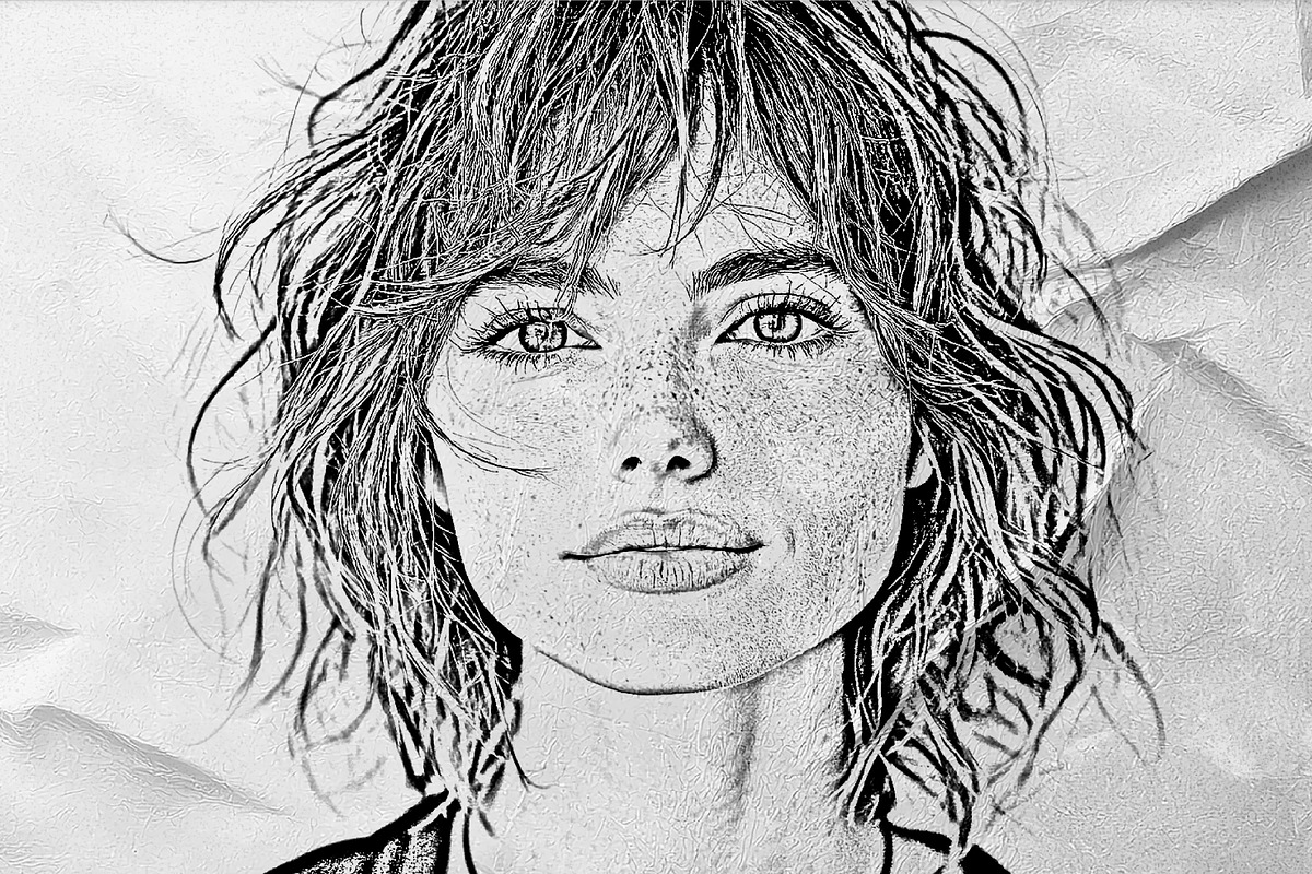 Realistic Pencil Sketch Photo Effect, a Brushes & More by studiogstock (Photo 1 of 2)