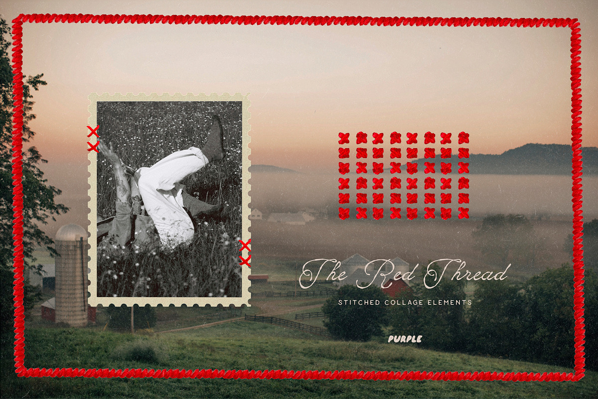 The Red Thread: Stitched Collage, an Object Graphic by Purple (Photo 13 of 14)