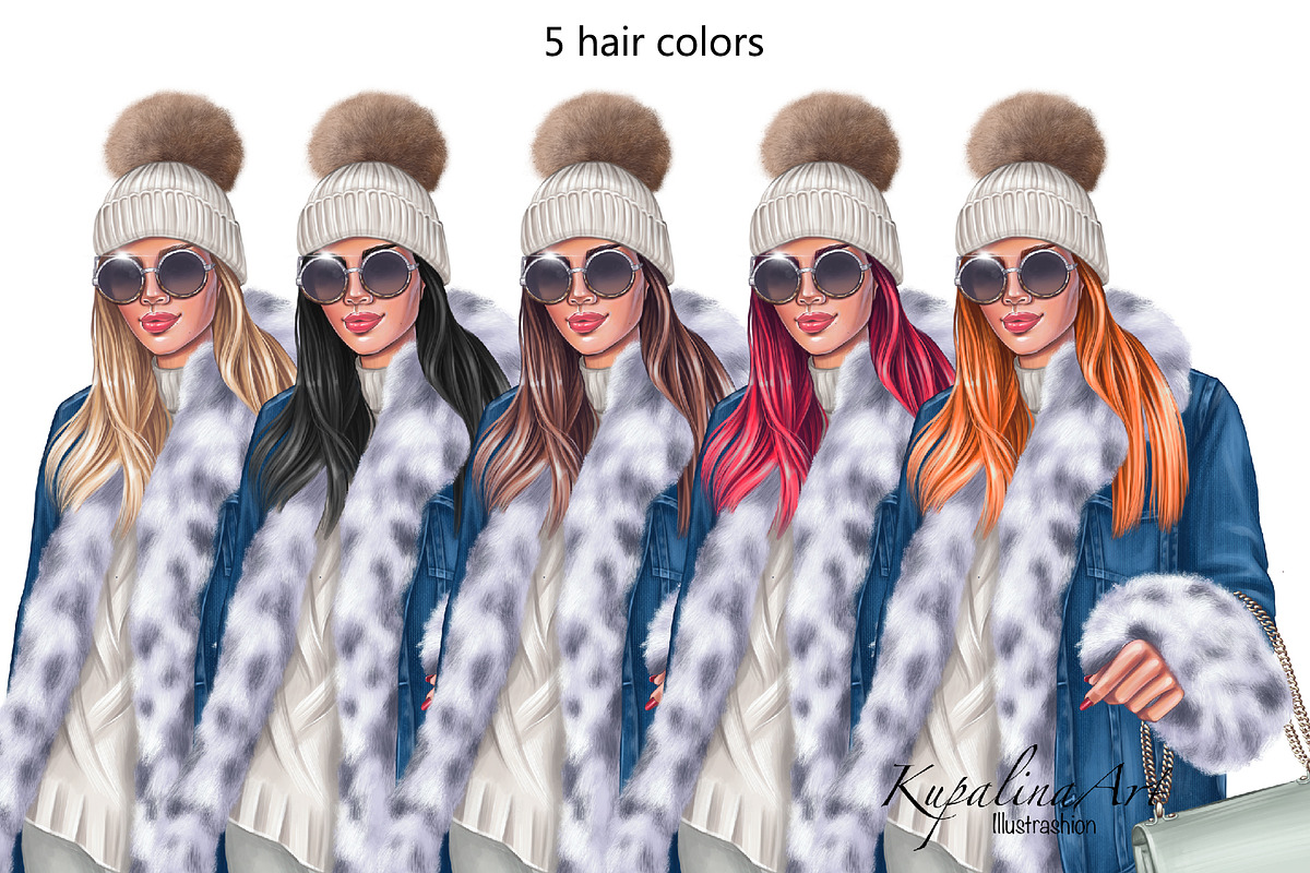 Winter Fashion girl clipart, a Person Illustration by KupalinaArt (Photo 3 of 6)