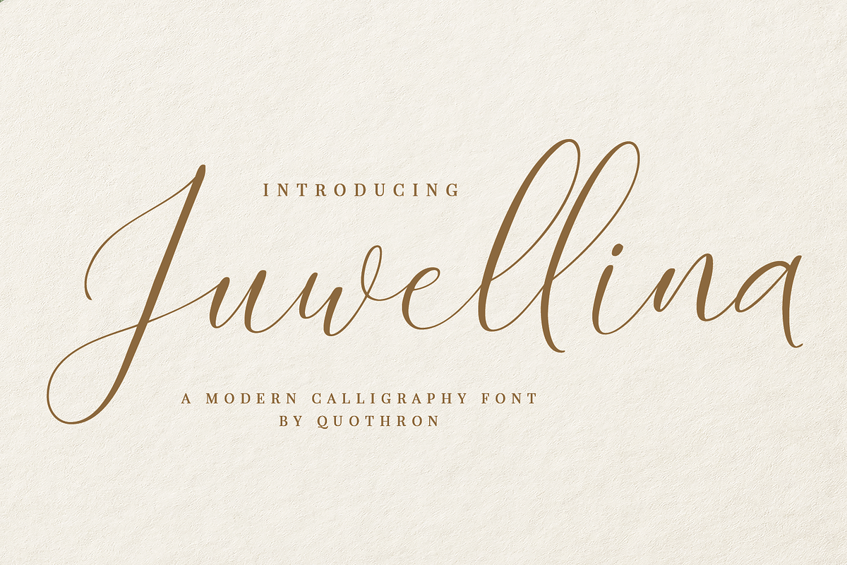 Juwellina Modern Calligraphy, a Script Font by Quothron (Photo 1 of 10)