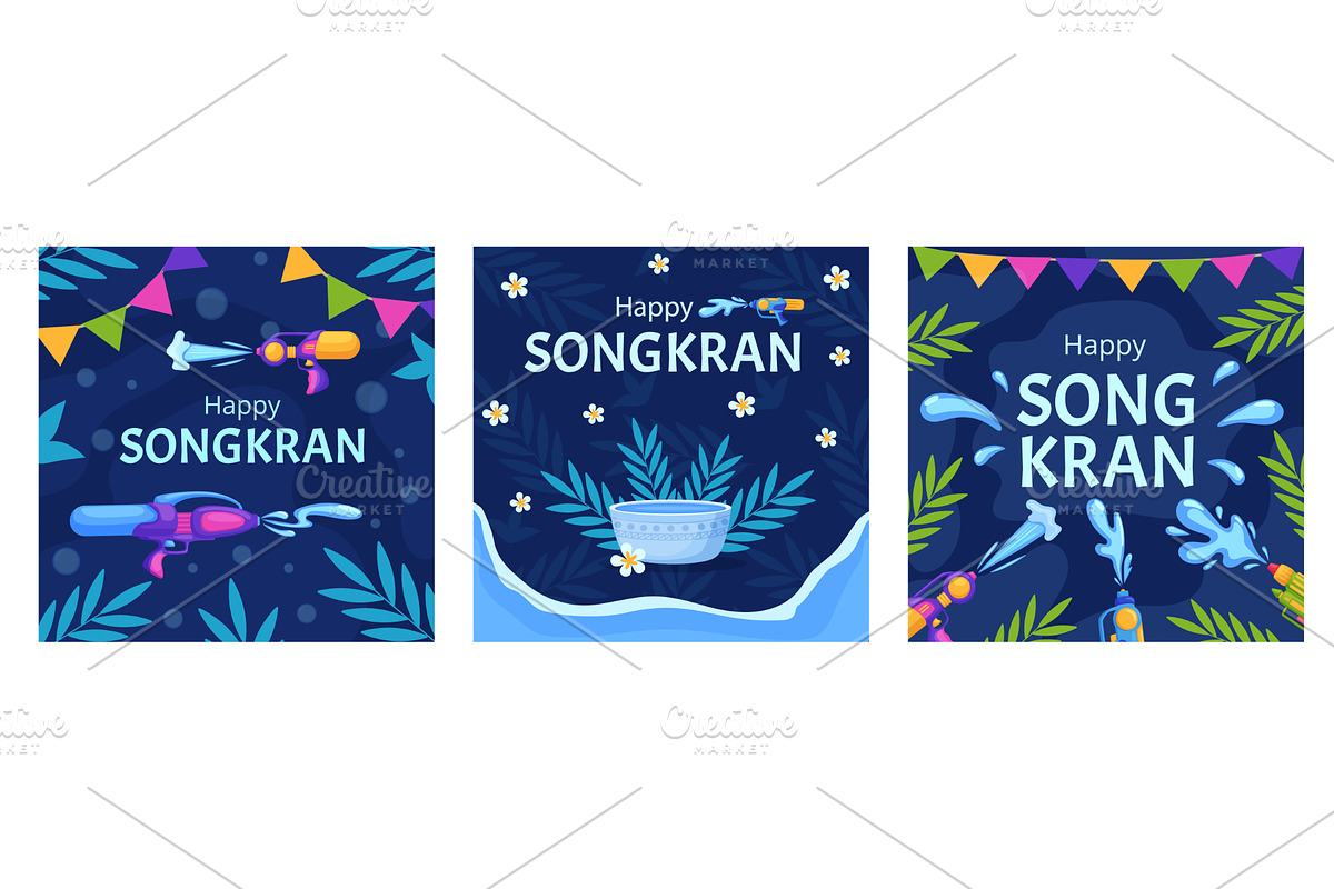 Songkran poster. Water festival in, an Object Illustration by LadadikArt