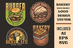 Bakery Logo design set, a Branding & Logo Template by Billah Hub