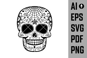 Set Of Sugar Skulls SVG