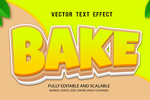 Bake Vector 3d Editable Text Effect