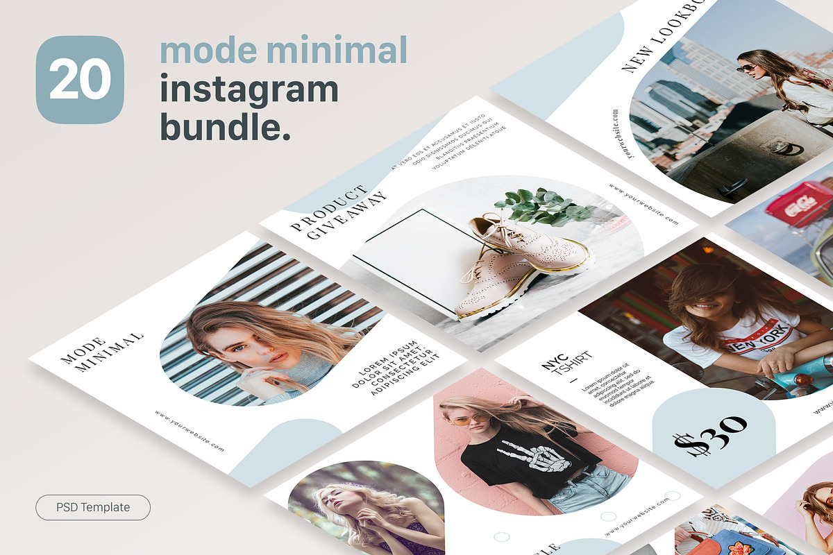 Instagram Template - Mode Minimal, a Social Media Template by muhisya (Photo 1 of 8)