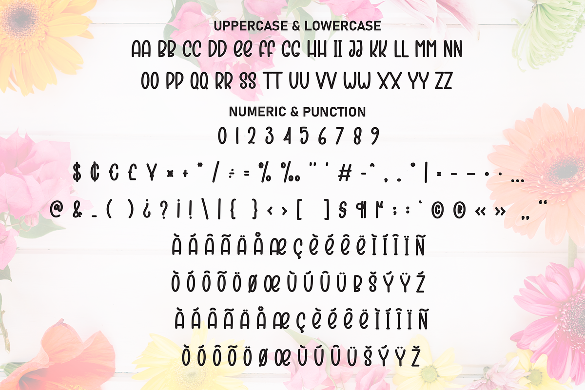 Rainbow Flower | Script Font, a Script Font by Scratchones (Photo 7 of 8)